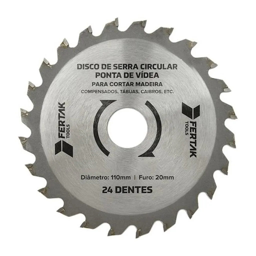 Disco para Madeira 24 Dentes 110 mm Fertak