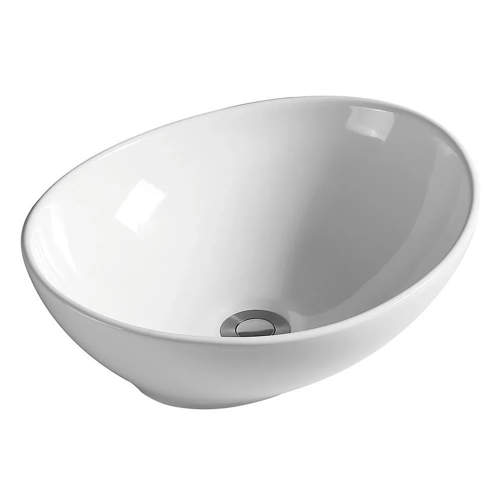 Cuba de Apoio Slim Oval Nápoles 40,5x33 cm Branca Dimar