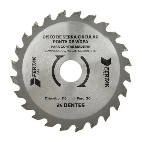 Disco para Madeira 24 Dentes 110 mm Fertak