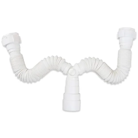 Sifão Sanfonado Plástico Duplo DN 38/50 mm Branco Fortlev