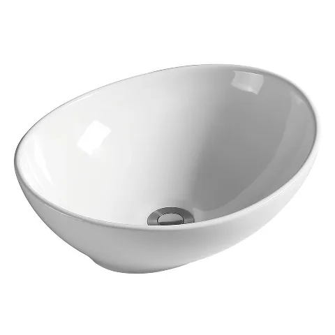 Cuba de Apoio Slim Oval Nápoles 40,5x33 cm Branca Dimar